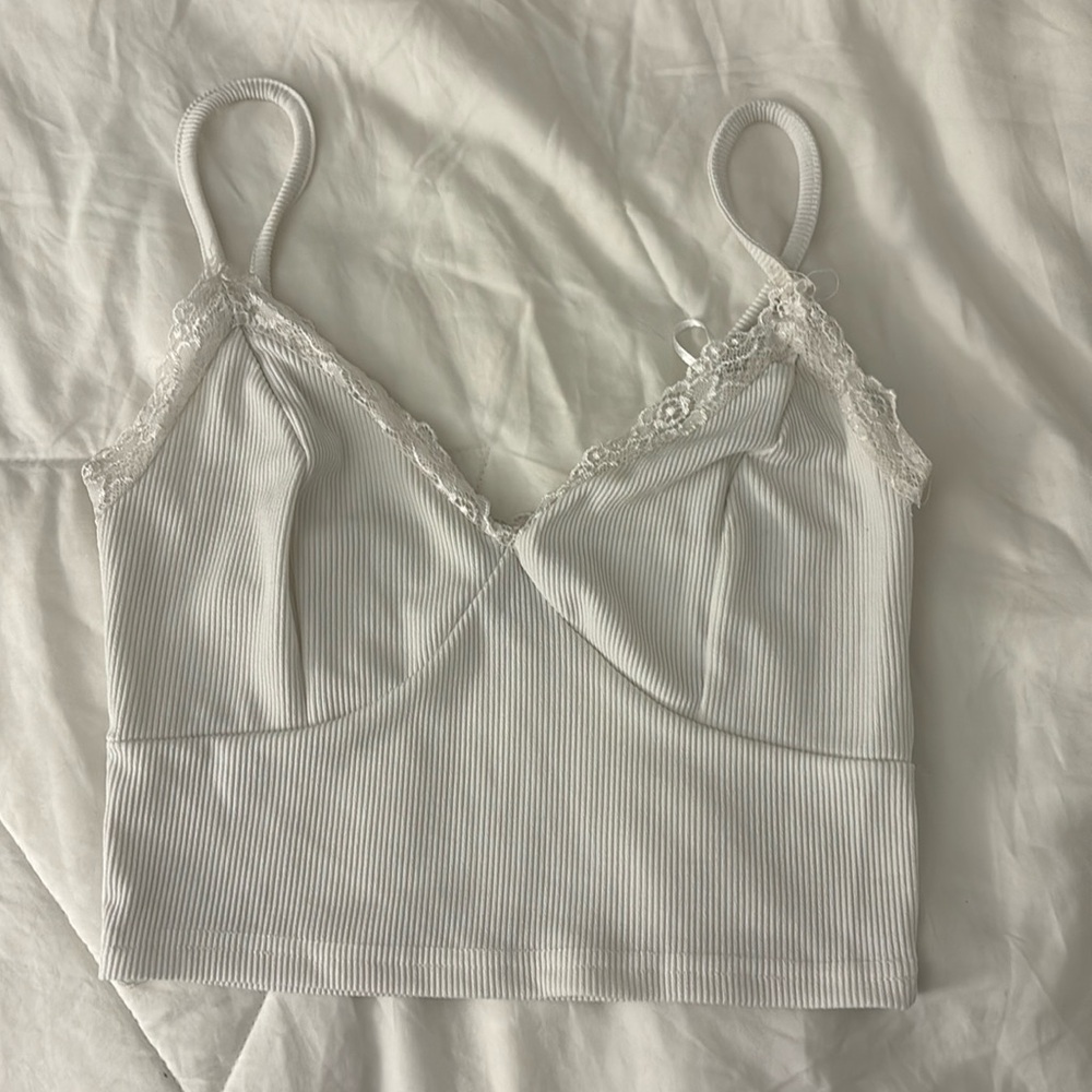 Princess Polly white lace crop tank